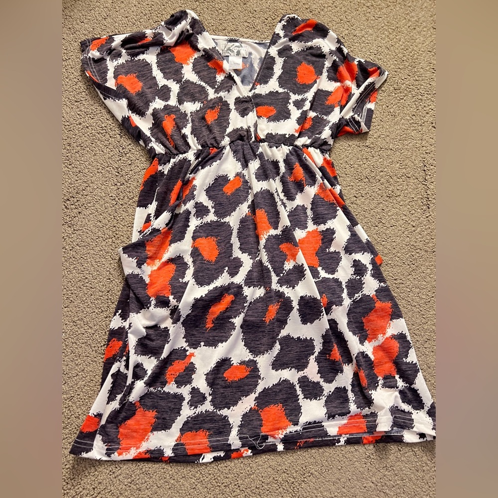 Red leopard dress